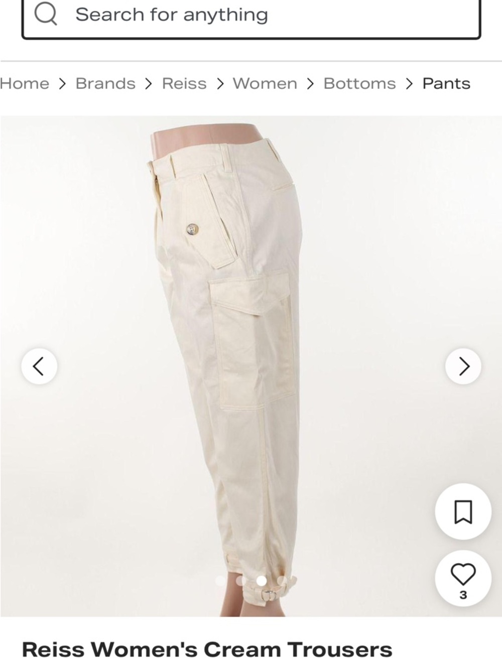 Reiss Cream Ankle Trousers - Picture 2 of 12